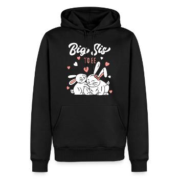 Ich werde grosse Schwester / bald grosse Schwester - Männer Premium Bio Hoodie - Schwarz - Vorne - Nico (187cm)