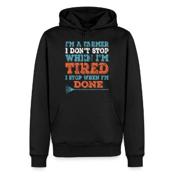 Bauer und Landwirtschaft Beruf - Männer Premium Bio Hoodie - Schwarz - Vorne - Nico (187cm)