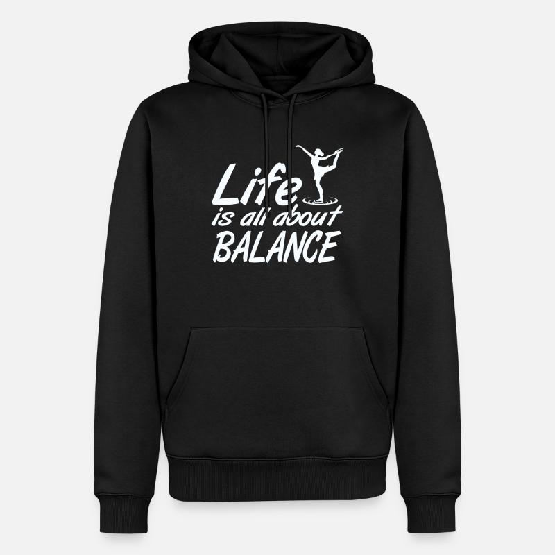 Eistanz Gleichgewicht - Männer Premium Bio Hoodie - Schwarz