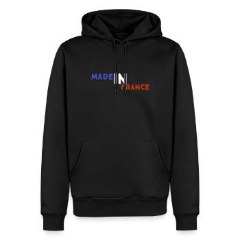 Made in France - Sweat à capuche Premium bio Homme - noir - Devant - Nico (187cm)