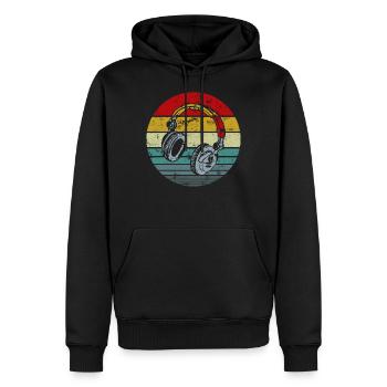 Music Lover Producteur DJ Cadeaux Drôle Vintage Rétro - Sweat à capuche Premium bio Homme - noir - Devant - Nico (187cm)