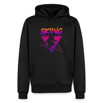 Ski Fahren Winter Wintersport Geschenk - Männer Premium Bio Hoodie - Schwarz - Vorne - Nico (187cm)