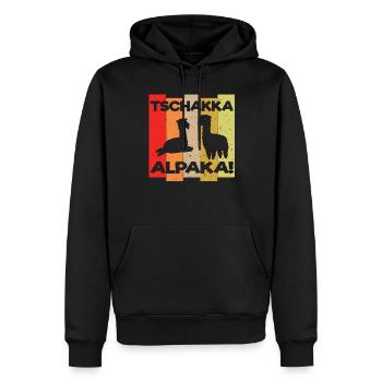 Alpaka Lama Alpakas Tschakka Lustiges Geschenk - Männer Premium Bio Hoodie - Schwarz - Vorne - Nico (187cm)