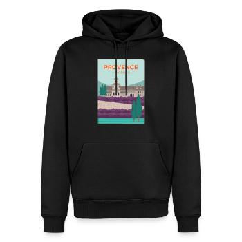 France vacances Provance sud - Sweat à capuche Premium bio Homme - noir - Devant - Nico (187cm)