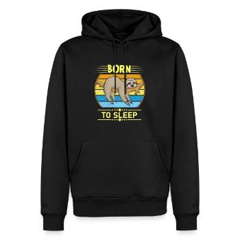 Faultier Lustig - Männer Premium Bio Hoodie - Schwarz - Vorne - Nico (187cm)
