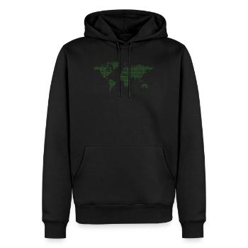 Binärcode Binär Weltkarte Welt Code - Männer Premium Bio Hoodie - Schwarz - Vorne - Nico (187cm)