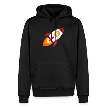 Bitcoin Rocket - Bitcoins de crypto-monnaie crypto - Sweat à capuche Premium bio Homme - noir - Devant - Nico (187cm)