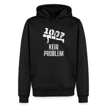 Liegestützen Fitness Lustig Geschenk - Männer Premium Bio Hoodie - Schwarz - Vorne - Nico (187cm)