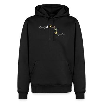 Fahrrad Motiv Mit Herzschlag - Männer Premium Bio Hoodie - Schwarz - Vorne - Nico (187cm)