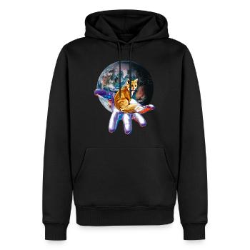 Fuchs - Männer Premium Bio Hoodie - Schwarz - Vorne - Nico (187cm)