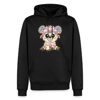 Horoscope Pastel signe du zodiaque Bélier - Sweat à capuche Premium bio Homme - noir - Devant - Nico (187cm)