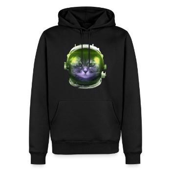 Astronaut Katze Weltall Raumfahrt lustig Geschenk - Männer Premium Bio Hoodie - Schwarz - Vorne - Nico (187cm)