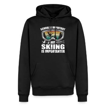 Ski Skieur Rétro Ski Lunettes Ski Vacances Ski - Sweat à capuche Premium bio Homme - noir - Devant - Nico (187cm)