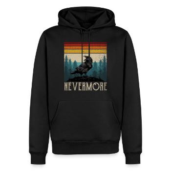 Nevermore Edgar Allan Poe Nevermore Raven Gift - Men’s Premium Organic Hoodie - black - Front - Nico (187cm)