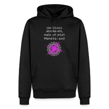 Mandala Spruch Um Stress Abzubauen Male Ich - Männer Premium Bio Hoodie - Schwarz - Vorne - Nico (187cm)