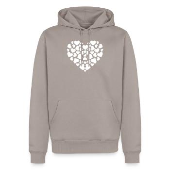 Herzen Valentinstag Liebe Herz Love Romantisch - Männer Premium Bio Hoodie - Taupe - Vorne - Nico (187cm)