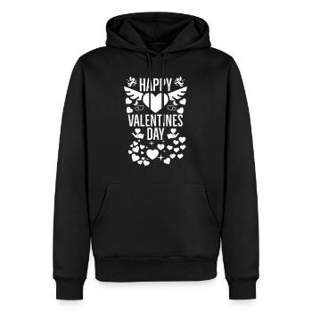 La Saint-Valentin, la Saint-Valentin, la Saint-Valentin - Sweat à capuche Premium bio Homme - noir - Devant - Nico (187cm)