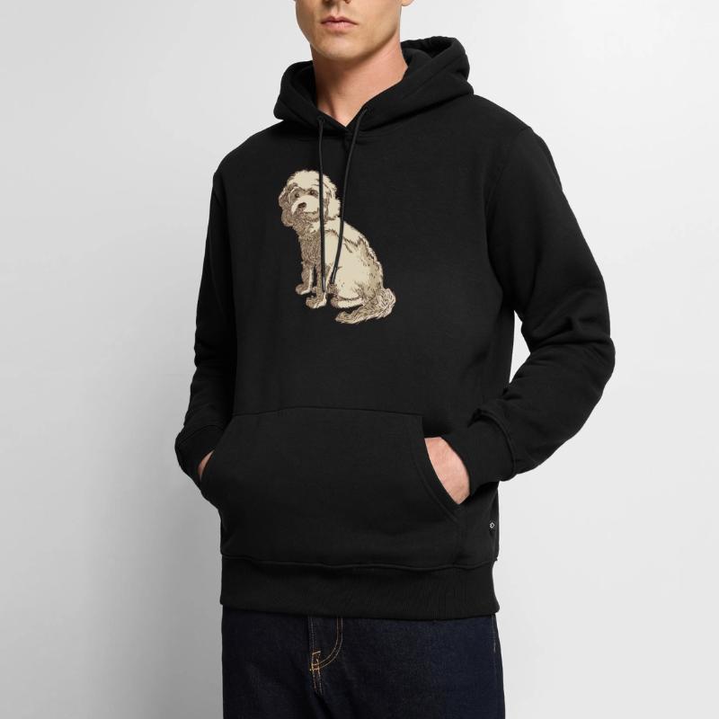 Dessin de chien cockapoo d'un cockapoo Sweat à capuche Premium bio Homme