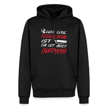 Feuerwehrfrau - Männer Premium Bio Hoodie - Schwarz - Vorne - Nico (187cm)