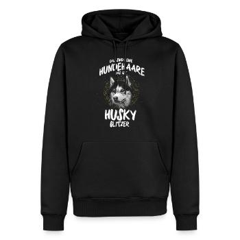 Husky Glitzer Schlittenhund Huskies Geschenk - Männer Premium Bio Hoodie - Schwarz - Vorne - Nico (187cm)