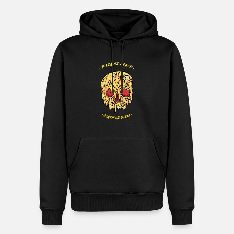 Pizza Crâne Pizza Salami - Sweat à capuche Premium bio Homme - noir