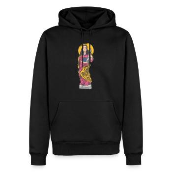 Portrait coloré de Sainte Barbara sur buste - Sweat à capuche Premium bio Homme - noir - Devant - Nico (187cm)
