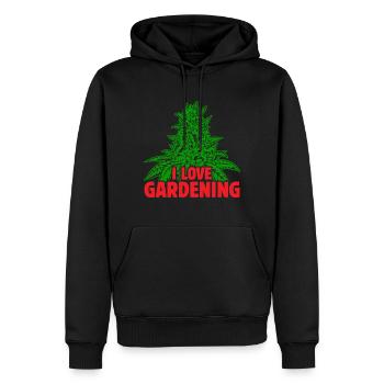 I love garding Weed - Männer Premium Bio Hoodie - Schwarz - Vorne - Nico (187cm)