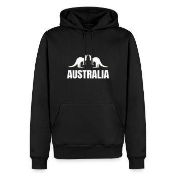 Australie - Sweat à capuche Premium bio Homme - noir - Devant - Nico (187cm)