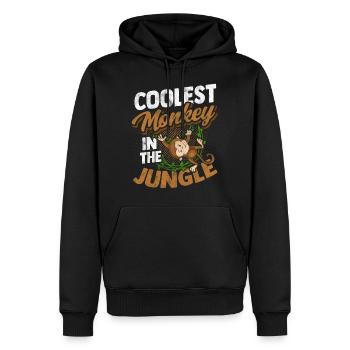Affe Gorilla Primat Monkey Primat Tier Lackaffe - Männer Premium Bio Hoodie - Schwarz - Vorne - Nico (187cm)