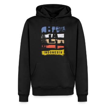 Bali - Männer Premium Bio Hoodie - Schwarz - Vorne - Nico (187cm)