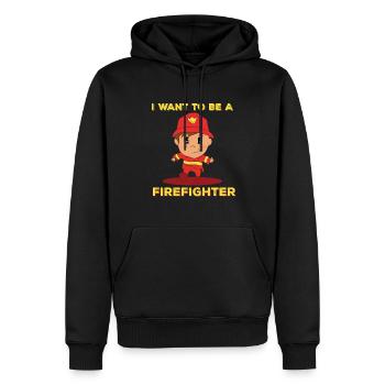 petit pompier de rêve de pompier - Sweat à capuche Premium bio Homme - noir - Devant - Nico (187cm)