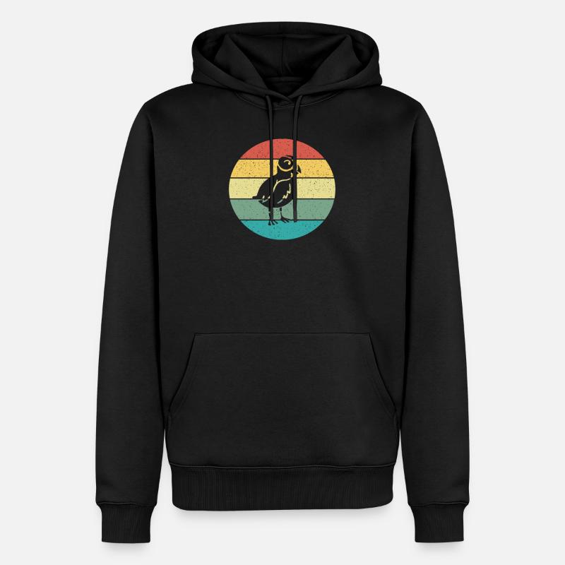 Puffin Retro Weinlese - Männer Premium Bio Hoodie - Schwarz