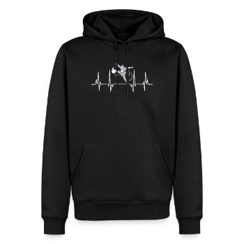 Handball heartbeat joueur de handball gardien de but - Sweat à capuche Premium bio Homme - noir - Devant - Nico (187cm)