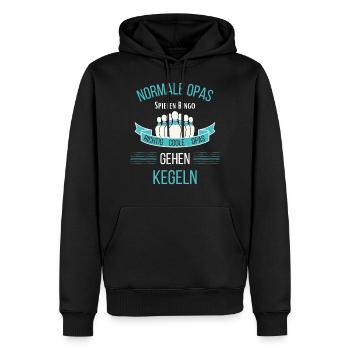 Opa Kegeln Kegler Bowling Kegel - Männer Premium Bio Hoodie - Schwarz - Vorne - Nico (187cm)