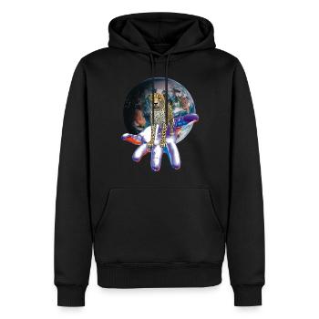 Guépard - Sweat à capuche Premium bio Homme - noir - Devant - Nico (187cm)