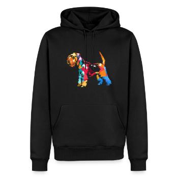 Lakeland Terrier Chien - Sweat à capuche Premium bio Homme - noir - Devant - Nico (187cm)
