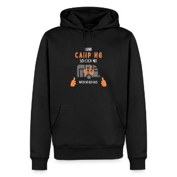 Camping, 40. Geburtstag, Geschenk, Geschenkidee, - Männer Premium Bio Hoodie - Schwarz - Vorne - Nico (187cm)