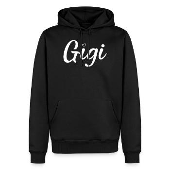 Gigi - Männer Premium Bio Hoodie - Schwarz - Vorne - Nico (187cm)
