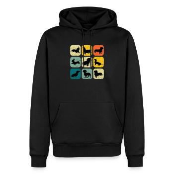 Dackel Dachshund Retro Edition 9 - Männer Premium Bio Hoodie - Schwarz - Vorne - Nico (187cm)