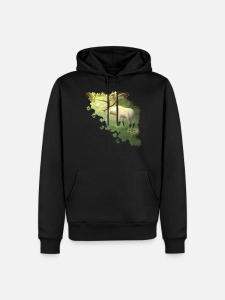 Hirsch - Symbol des Waldes - Männer Premium Bio Hoodie - Schwarz