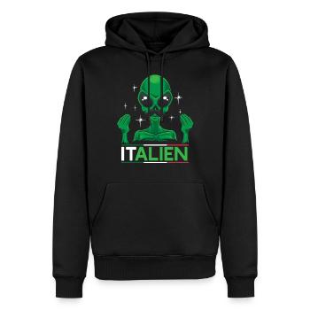 Italien Handgeste Italiener Flagge Alien Geschenk - Männer Premium Bio Hoodie - Schwarz - Vorne - Nico (187cm)