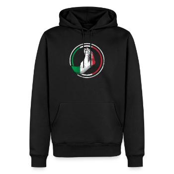 Italien Handgeste Italiener Flagge Geschenk - Männer Premium Bio Hoodie - Schwarz - Vorne - Nico (187cm)