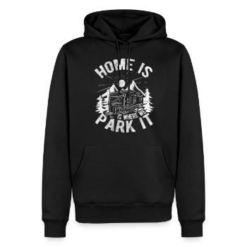 Camper Haus Camping Wohnwagen Zelten Lagerfeuer - Männer Premium Bio Hoodie - Schwarz - Vorne - Nico (187cm)