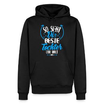 Beste Tochter der Welt - Geschenkidee für Tochter - Männer Premium Bio Hoodie - Schwarz - Vorne - Nico (187cm)
