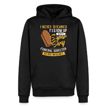 Bestatter Bestattung Friedhof Sarg Beerdigung - Männer Premium Bio Hoodie - Schwarz - Vorne - Nico (187cm)