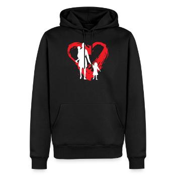 Mother Heart - Männer Premium Bio Hoodie - Schwarz - Vorne - Nico (187cm)