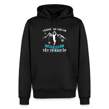 Skier Skier Skier Vacances de ski Vieux Continuer - Sweat à capuche Premium bio Homme - noir - Devant - Nico (187cm)