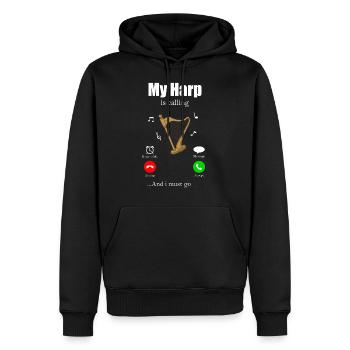 Harpe - Sweat à capuche Premium bio Homme - noir - Devant - Nico (187cm)