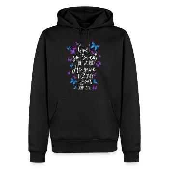 Christian bible verse religion - Men’s Premium Organic Hoodie - black - Front - Nico (187cm)