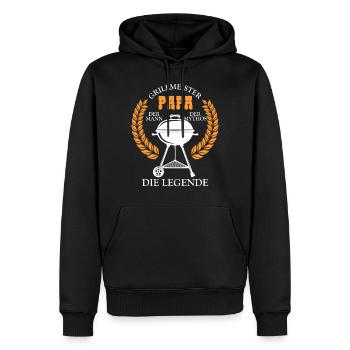 Grillmeister Papa Mann Geschenkidee - Männer Premium Bio Hoodie - Schwarz - Vorne - Nico (187cm)